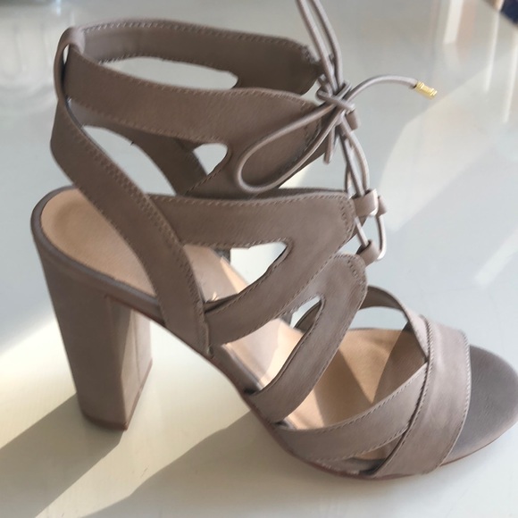 Charlotte Russe Shoes - Grey Lace Up Heels